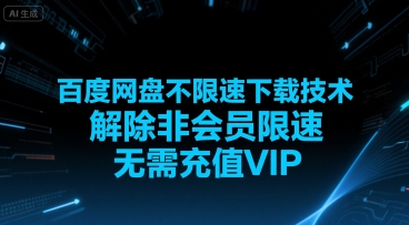 百度网盘不限速下载技术，解除非会员限速，无需充值VIP-十一网创