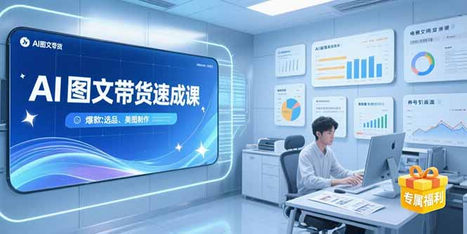 AI图文带货速成课，养号引流秘籍，爆款选品策略，美图制作全流程-十一网创