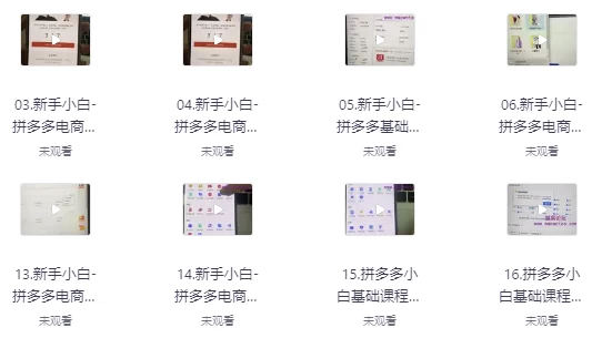 拼多多电商课程，新手纯小白必看，零基础教学快速入门-十一网创