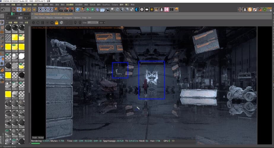 C4D+OC赛博朋克影视大场景综合实战–带工程文件-十一网创