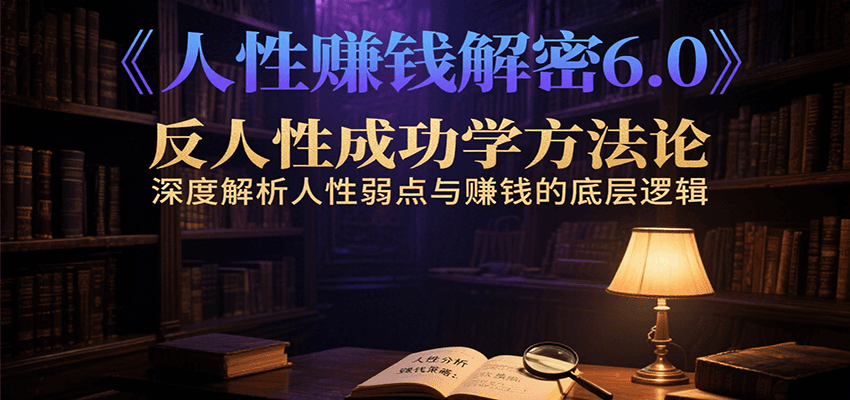 人性赚钱解密6.0，反人性成功学方法论，深度解析人性弱点与赚钱的底层逻辑-十一网创