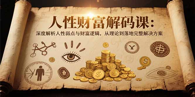 人性财富解码课6.0：深度解析人性弱点与财富逻辑，理论到落地完整解决方案-十一网创