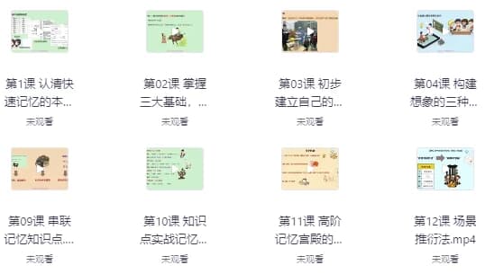 记忆宫殿入门到高阶技巧–带课件-十一网创