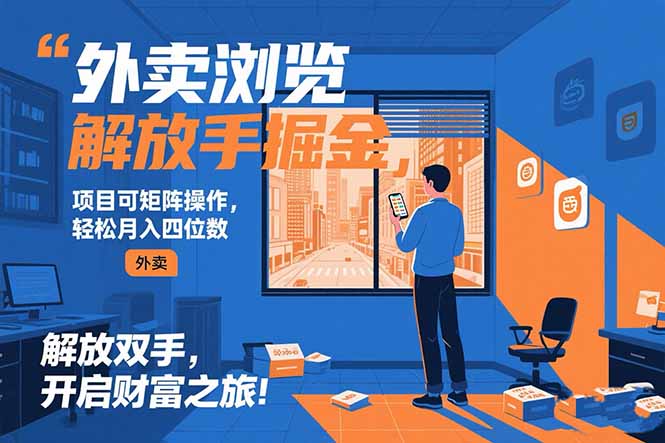 外卖浏览掘金项目可矩阵操作轻松日入500+-十一网创