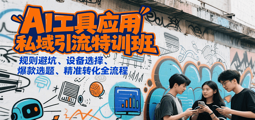 AI工具应用私域引流特训班，规则避坑、设备选择、爆款选题、精准转化全流程-十一网创