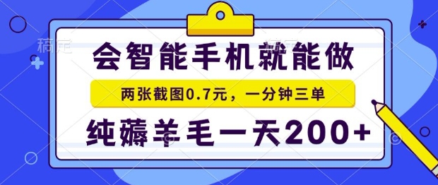 2025年零撸手机项目，二十秒一单，纯薅羊毛，一天200+做就有【揭秘】-十一网创