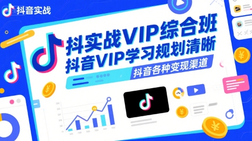 抖音实战VIP综合班，抖音VIP学习规划请晰抖音各种变现渠道-十一网创