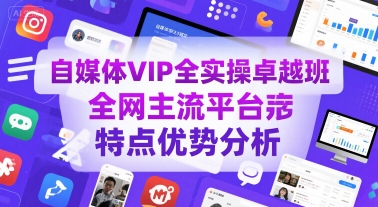 自媒体VIP全实操卓越班，全网主流平台特点优势分析-十一网创