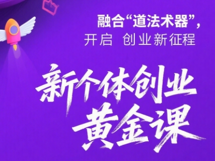 新个体创业黄金课：道法术器四维抢占2025红利-十一网创