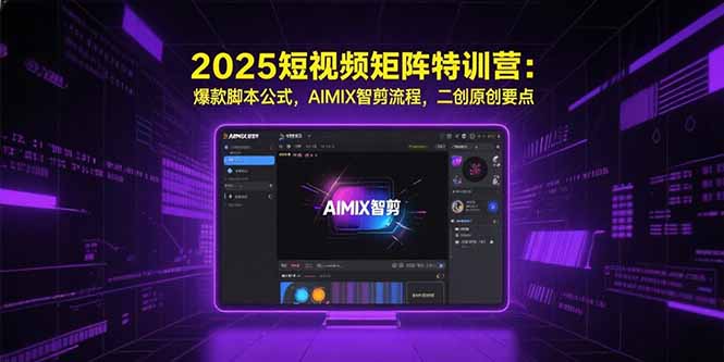 2025短视频矩阵特训营：爆款脚本公式，AIMIX智剪流程，二创原创要点-十一网创