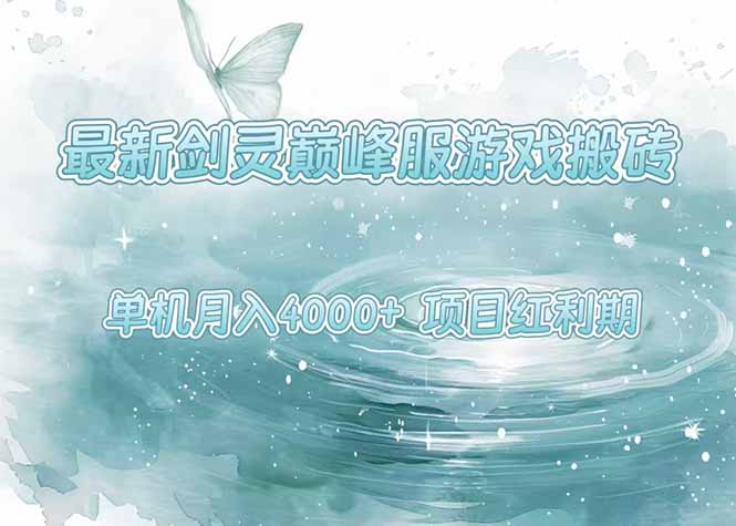 最新剑灵巅峰服游戏搬砖，项目红利期，单机稳定4000+操作简单好上手-十一网创