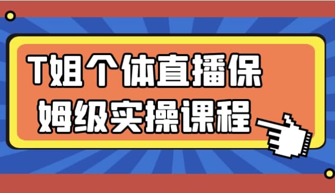 T姐个体直播保姆级实操课程-十一网创