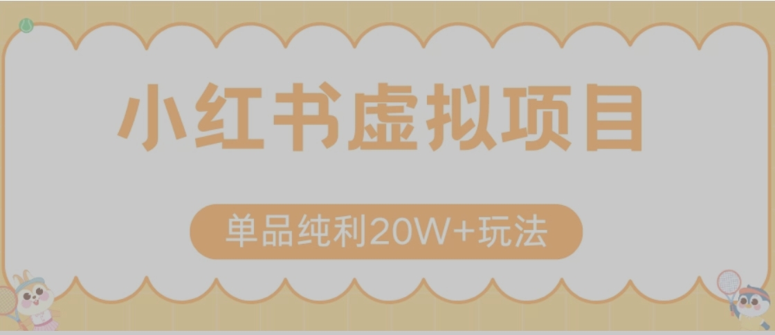小红书卖虚拟产品，单品纯利20W+玩法分享（节系列课程）-十一网创