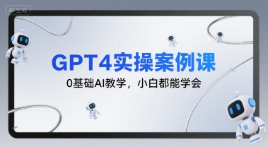 GPT4实操案例课，0基础AI教学，小白都能学会-十一网创
