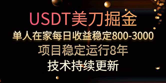 USDT美刀掘金，单人每日收益800-3000，稳定运行8年-十一网创