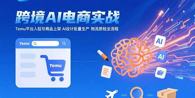 AI+跨境电商实战：Temu平台入驻与商品上架AI设计批量生产物流质检全流程-十一网创