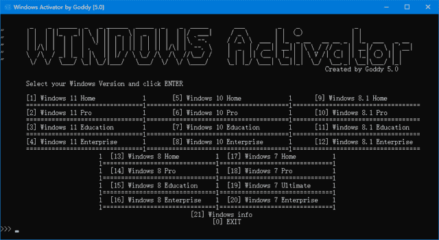 WindowsActivatorbyGoddy(Win11/Win10激活工具)v5.4绿色版-十一网创