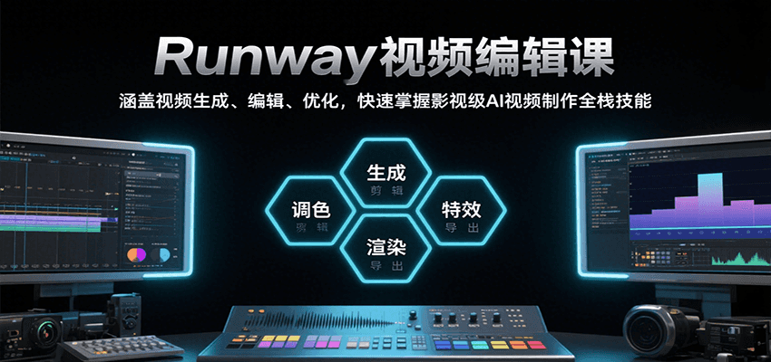 Runway视频编辑课，涵盖视频生成、编辑、优化，快速掌握影视级AI视频制作全栈技能-十一网创