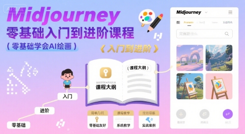 midjourney零基础入门到进阶课程，零基础学会AI绘画-十一网创