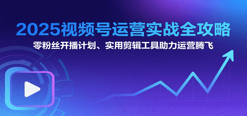 2025视频号运营实战全攻略：零粉丝开播计划、起号到到变现思维逻辑方法-十一网创