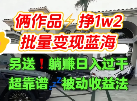 只靠2个作品点赞数量就挣1.2W，不导私域也能变现了【支持矩阵】汽水音乐门种草项目-十一网创