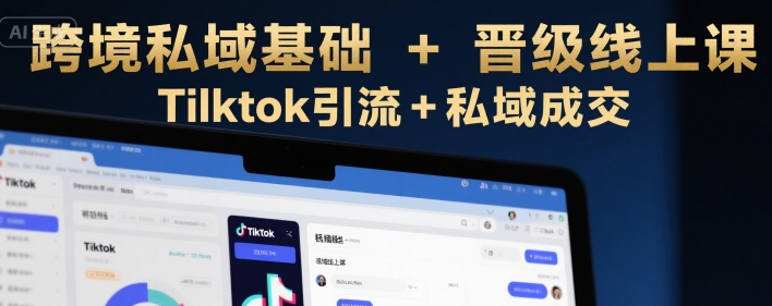 跨境私域基础+晋级线上课，Tilktok引流+私域成交-十一网创