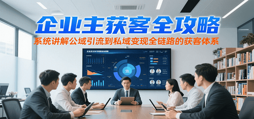 企业主获客全攻略，系统讲解公域引流到私域变现全链路的获客体系-十一网创