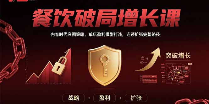餐饮破局增长课：内卷时代突围策略，单店盈利模型打造，连锁扩张完整路径-十一网创