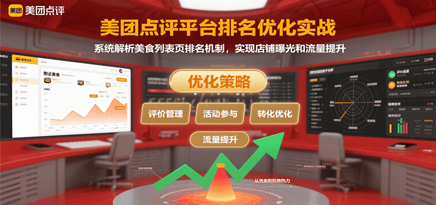 美团点评平台排名优化实战，系统解析美食列表页排名机制，实现店铺曝光和流量提升-十一网创