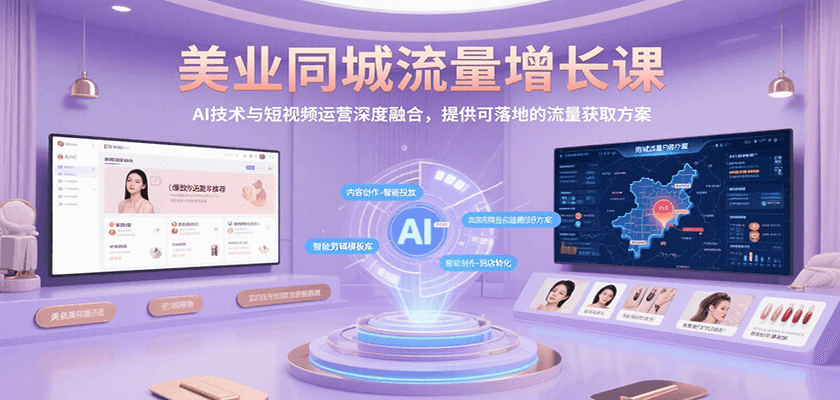 美业同城流量增长课，AI技术与短视频运营深度融合，提供可落地的流量获取方案-十一网创