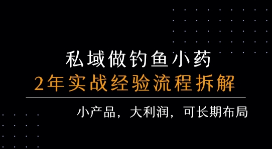 私域做钓鱼小药每单利润3张+详细流程拆解-十一网创