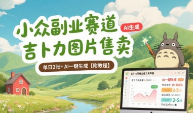 小众副业赛道吉卜力图片售卖单日2张+AI一键生成【附教程】-十一网创