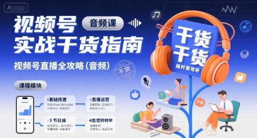 视频号实战干货指南，视频号直播全攻略(音频)-十一网创