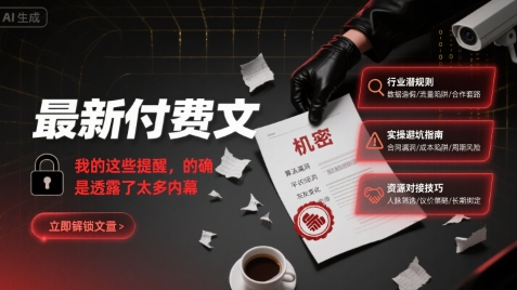 最新付费文：我的这些提醒，的确是透露了太多内幕-十一网创
