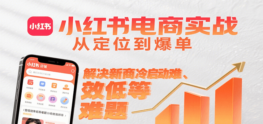 小红书电商实战，从定位到爆单解决新商冷启动难、变现效率低等难题-十一网创