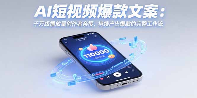 AI短视频爆款文案：千万级播放量创作者亲授，持续产出爆款的完整工作流-十一网创