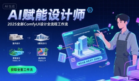 AI赋能设计师， 2025全新comfyui设计全流程工作流 ，室内-建筑-景观-美术，零基础直接上手-十一网创