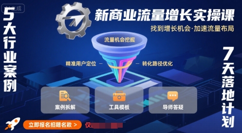 新商业流量增长实操课，找到增长机会，加速流量布局-十一网创