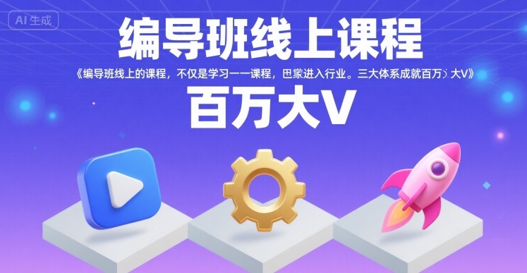 编导班线上课程，不仅是学习一门课程，更是进入一个行业，三大体系成就百万大V-十一网创