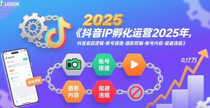 抖音IP孵化运营2025年，抖音底层逻辑-账号搭建-摄影剪辑-账号内容-规避违规-十一网创