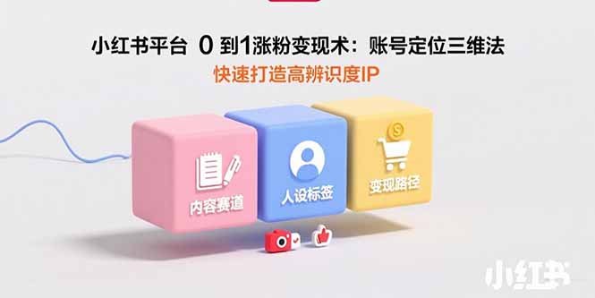 小红书平台0到1涨粉变现术：账号定位三维法，快速打造高辨识度IP-十一网创