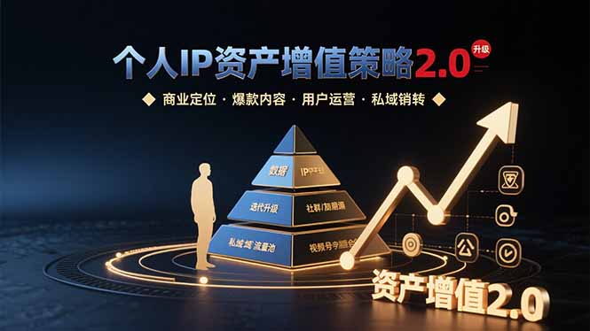 个人IP资产增值策略2.0拆解商业定位/爆款内容/用户运营/私域销转四大模块-十一网创