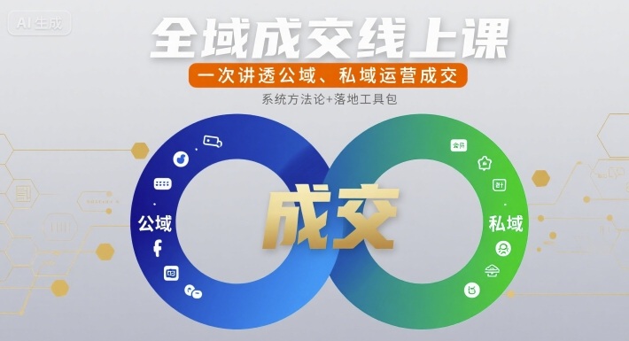 全域成交线上课，一次讲透公域、私域运营成交-十一网创