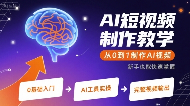AI短视频制作教学，从0到1制作AI视频-十一网创