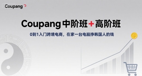 Coupang中阶班+高阶班，0到1入门跨境电商，在家一台电脑挣韩国人的钱-十一网创