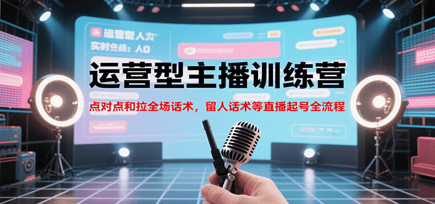 运营型主播训练营，点对点和拉全场话术，留人话术等直播起号全流程(更新8月)-十一网创