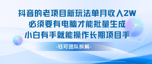 老项目新玩法单月收入2W小白有手就能操作长期项目-十一网创