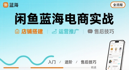 闲鱼蓝海电商实战，店铺搭建运营售后全流程-十一网创
