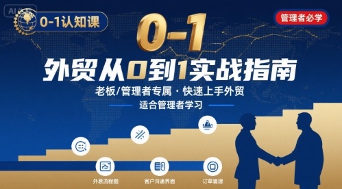 外贸如何快速0-1认知课-适合内贸转外贸的老板，管理者学习-十一网创
