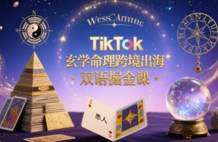 TikTok玄学命理跨境出海双语掘金课，手把手教你用命理知识精准直击海外用户痛点-十一网创
